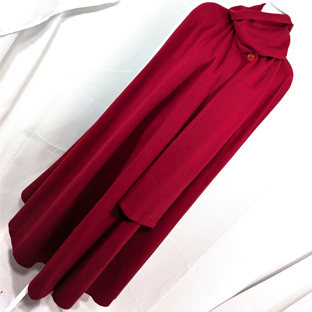 Vintage Dramatic Red Draped Opera Cape